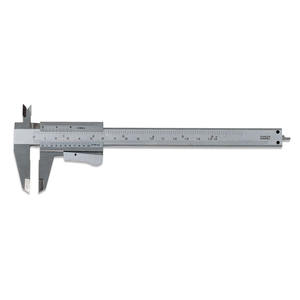 Calibrador Vernier Mecánico Fervi de 150 mm, Acero Inoxidable Cromado Mate, Precisión de 0.02 mm - Product Image 1