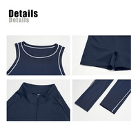 Veste de cyclisme et de yoga taille haute style color block avec bande réfléchissante, Legging respirant, Short de vélo, Ensemble de sport fitness et gym