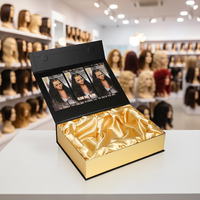 Boîtes cadeaux haut de gamme pour perruques avec insert en satin, boîtes rigides personnalisées imprimées avec fermeture magnétique pour mèches de cheveux et perruques