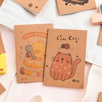 Cuaderno Mini A7 de cuero de vaca de alto valor, diario portátil de estilo Ins de dibujos animados bonitos con cubierta de papel, regalo de planificador perfecto