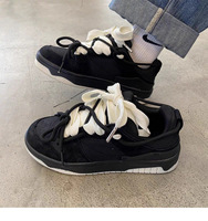 Chaussures de skate pour hommes OEM ODM, logo personnalisé, chaussures décontractées noires et blanches, baskets streetwear style Y2K