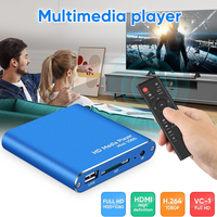 Mini lecteur multimédia numérique 1080P 2K 4K Full-HD Ultra HD compatible avec MKV/RM pour disques durs USB et cartes SD
