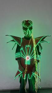 زي روبوت LED متغير الألوان RGB مع قناع مضيء وشراشيب، مصنوع من السباندكس/القطن للجنسين، مناسب للعروض المسرحية - Product Image 2