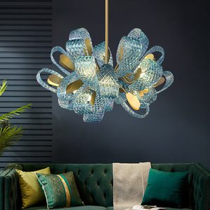minimalist hotel pendant lamps art ribbon deco hand blown glass pendant <b>lights</b> for dining room - Product Image 2