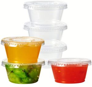 Gobelets à sauce en plastique jetables avec couvercle, plusieurs tailles, mini, très demandés - Product Image 1