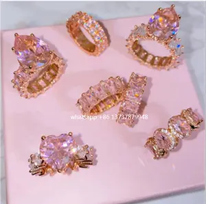 Nova moda prata esterlina 925 bling bling baguette anel de diamante para as mulheres