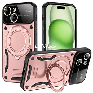 Lichicase Ring Holder Stand Multifunctional Mobile Phone Accessories For Infinix Hot 40i Metal Magnet Case
