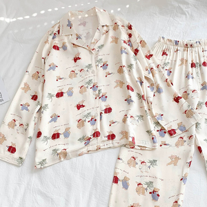 Manufacturer Custom <strong>Ladies</strong> Cotton <strong>Pyjamas</strong> for Women Set Soft Loungewear 2 Piece Women's Cartoon <strong>Christmas</strong> Pajamas Sets - Product Image 2
