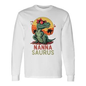 T-shirt à manches longues Nannasaurus Dino T-Rex pour Nanna, cadeau au design amusant - Product Image 1