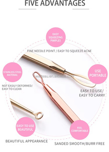 5 Sản Phẩm Bộ Dụng Cụ Loại Bỏ Mụn Đầu Đen Chăm Sóc Da Mặt Bằng Thép Không Gỉ Bộ Dụng Cụ Loại Bỏ Mụn Nhọt Mụn Trứng Cá Màu Vàng Hồng & Vàng Kim - Product Image 6