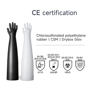 قفازات عمل نيتريل سميكة احترافية قفازات واقية من النتريل من صندوق عزل كيميائي صندوق قفاز حماية شديدة - Product Image 2