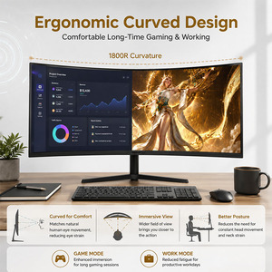 Moniteur de jeu incurvé ultra-large 5K R&E 49 <span class=keywords><strong>pouces</strong></span> professionnel 3000:1 VA Super Wide Screen LCD 240Hz 1ms 120% SRGB USB-C - Product Image 4