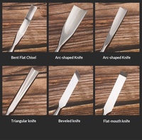 Ensemble de 12 ciseaux de sculpture sur bois de qualité industrielle, manche en frêne domestique, tige en acier au chrome-vanadium, pour travaux complexes