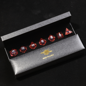 Set di Dadi MINI PLANET DND con Nucleo Liquido Occhio di Drago Rosso e Blu, Dadi Poliedrici in Resina Personalizzati per Giochi di Ruolo Dungeons&Dragons - Product Image 6