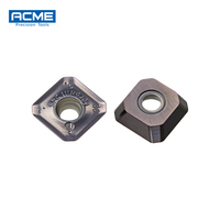 Fraiseuses à faceuse ACME, plaquettes en carbure carrées revêtues PVD pour CNC, R245-12T3E-PL OEM 62-68 HRC pour machine de fraisage CNC, acier inoxydable