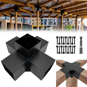 Kit de Pergolado em Formato T - Ajuste Universal, Suporte para Pergolado, Kits de Suportes para Pergolados de Madeira 4x4, para Kits de <span class=keywords><strong>Gazebo</strong></span> de <span class=keywords><strong>Metal</strong></span> - Product Image 2