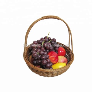 <span class=keywords><strong>Panier</strong></span> de rangement en rotin plastique de haute qualité à prix abordable pour aliments, fruits, pain, avec poignée, idéal pour les cadeaux de <span class=keywords><strong>Noël</strong></span> - Product Image 2