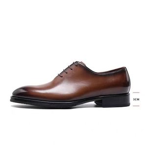 Chaussures Oxford Derby Décontractées Haut de Gamme Rétro à Semelle Souple Respirantes Confortables Formelles en Cuir Imperméables pour l'Automne - Product Image 4