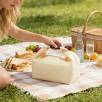 Factory Personalized Fashionable Collapsable Picnic Bag Lightweight Waterproof Roll <strong>Top</strong> Insulated Lunch Bag with Click-on <strong>Buckle</strong>
