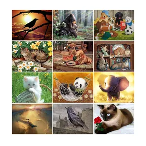 Factory Wholesale 5d Diy Ab Diamond Painting Animal Series Painting Diamond Art Embroidery Partial Diamond Wall Decor