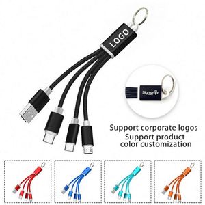 ชุดของขวัญธุรกิจส่งเสริมการขาย สายชาร์จพวงกุญแจ 3-in-1 5V/2A พร้อมสาย USB พิมพ์โลโก้ส่วนตัวตามสั่ง สำหรับผู้ชายและผู้หญิง - Product Image 2