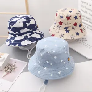 Sun Protection Hat For Kids Toddler Boys Girls Wide Brim Summer Play Hat Cotton Canvas Baby Bucket Hat With Chin Strap