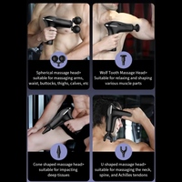 Pistolet de massage portable à 4 têtes, appareil de massage vibrant par percussion pour tissus profonds, rechargeable par USB pour le corps et les jambes