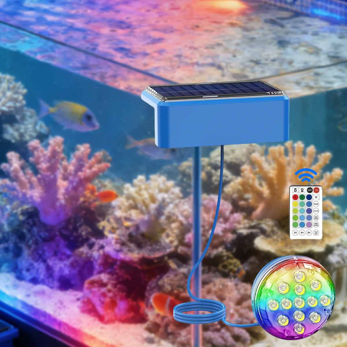 Remote Control Plastic Pool Lighting Underwater LED Swimming Pool Lights Solar Floating IP68 Waterproof RGB Submersible Decor