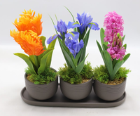 Nouveauté 2025 : Tête de fleur succulente artificielle verte à effet flocqué, pour créations DIY, accessoires pour bonsaï et fleurs artificielles