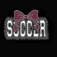Transferts de strass personnalisés, motifs de football en strass, transferts thermiques pour t-shirts