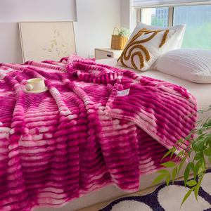 Chic 100% Polyester <span class=keywords><strong>Polaire</strong></span> Couverture Solide Motif Léger & Chaud Impressions Superbes Ornées Techniques Tissées pour Un Usage Domestique & Voyage - Product Image 4