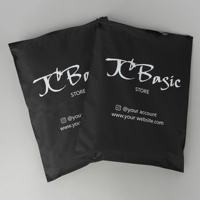 Emballage en plastique givré mat d'impression personnalisée écologique biodégradable sac à fermeture éclair noir Poly pour vêtement vêtements T-Shirt