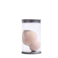 Esponja de Maquillaje de Alta Calidad, Súper Suave, Sin Látex, en Forma de Pera, en Caja Cilíndrica de PVC Transparente, Empaque Personalizado
