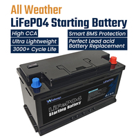 Batterie de démarrage au lithium 12V 90Ah pour véhicule tout-terrain avec affichage de puissance 1100CCA à décharge élevée, fournisseur OEM
