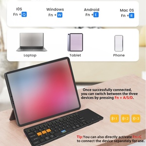 Clavier sans fil Bluetooth JOMAA ultra fin, ergonomique, portable, pliable, avec pavé tactile, USB Type-C, prend en charge l'utilisation multi-appareils - Product Image 4