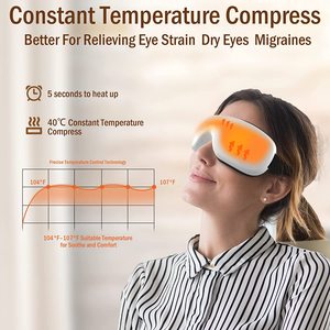 Masaje de Ojos de belleza de presión de aire avanzada con compresión de calor <span class=keywords><strong>Bluetooth</strong></span> Ai Control de voz Equipo de masaje para el cuidado de los ojos Música - Product Image 5