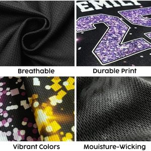Camiseta Deportiva Personalizada de Poliéster con Estampado Personalizado, Estilo Béisbol con Brillo, Uniformes con Nombre, Número y Logotipo del Equipo - Product Image 6