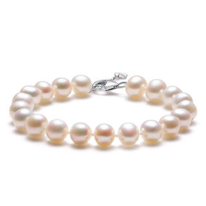 Autentico braccialetto di perle d'acqua dolce naturale quasi rotondo per le donne 7-8mm regalo per la festa della mamma e la <span class=keywords><strong>suocera</strong></span> - Product Image 1