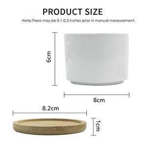Vente en gros de pot de fleurs en céramique de 3.15/3.55 pouces pot de fleurs par sublimation avec revêtement vierge et fleur en céramique avec <span class=keywords><strong>bambou</strong></span> - Product Image 3