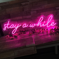 Panneau LED néon personnalisé « Stay a While » en silicone flexible, durable, de haute qualité, éclairage décoratif lumineux pour vendeurs Etsy
