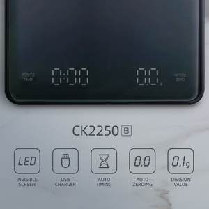 화이트 블랙 유리 전자 계량 저울 3kg 디지털 충전식 커피 저울 타이머 0.1 그램 - Product Image 4