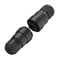 Conector de Cable IP68 de 5 Pines y 450V CA, Macho, Redondo, con Abrazadera de Tornillo para Iluminación LED Exterior