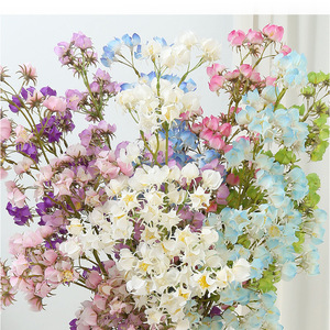 ดอกไม้ประดิษฐ์รูปดาว ประดับด้วยดอกฮอปส์และดอกไหม สีเขียว สีฟ้าอ่อน สีชมพูเข้ม สีน้ำเงินเข้ม สำหรับตกแต่งงานแต่งงาน ตกแต่งบ้าน และตกแต่งภายนอก - Product Image 4