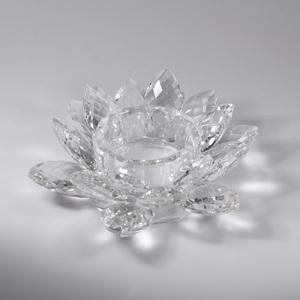 Прозрачное стекло кристалл цветок лотоса свечи держатель MH-Z0258 - Product Image 3