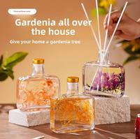 Diffuseur de parfum en verre naturel avec fleurs séchées préservées, artisanal, aux huiles essentielles, sans BPA, sans alcool, pour la maison, 100 ml
