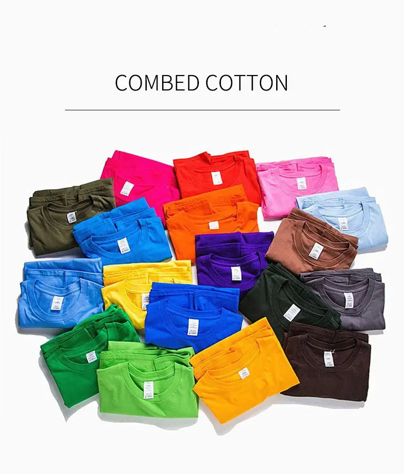 Camisetas de algodón para hombre, ropa de cuello redondo de color sólido de alta calidad, venta al por mayor de fábrica