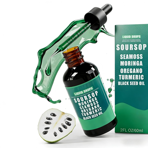 OEM/ODM Líquido Amargo de Graviola 10 em 1 com Algas Marinhas, Moringa, Cúrcuma, Ashwagandha |   Gotas Herbais para a Saúde - Product Image 1