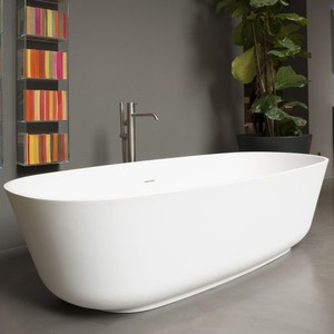 Antonio Lupi moderno lussuoso Baia vasca da bagno ovale bianco acrilico travertino pietra con aria massaggio ammollo funzione per bagni - Product Image 2