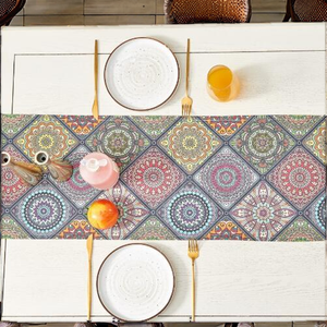 Chemin de table rustique vintage personnalisable, motif végétal imprimé, style bohème, nappe de mariage, décoration intérieure, haute qualité, épais - Product Image 2