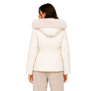 Manteau d'hiver long et chaud pour femme, <span class=keywords><strong>en</strong></span> duvet de canard blanc, avec <span class=keywords><strong>col</strong></span> <span class=keywords><strong>en</strong></span> vraie <span class=keywords><strong>fourrure</strong></span> de renard, coupe ajustée, doudoune personnalisée - Product Image 3